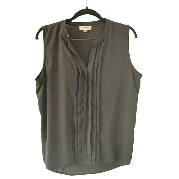 Calvin Klein Sleeveless Black Pleated Top – Sleek, Chic & Boardroom to Bar 🍸 - Picture 1 of 8